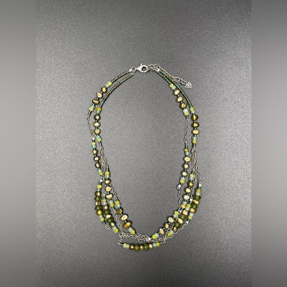 Retired Silpada Designs Green Beaded Necklace